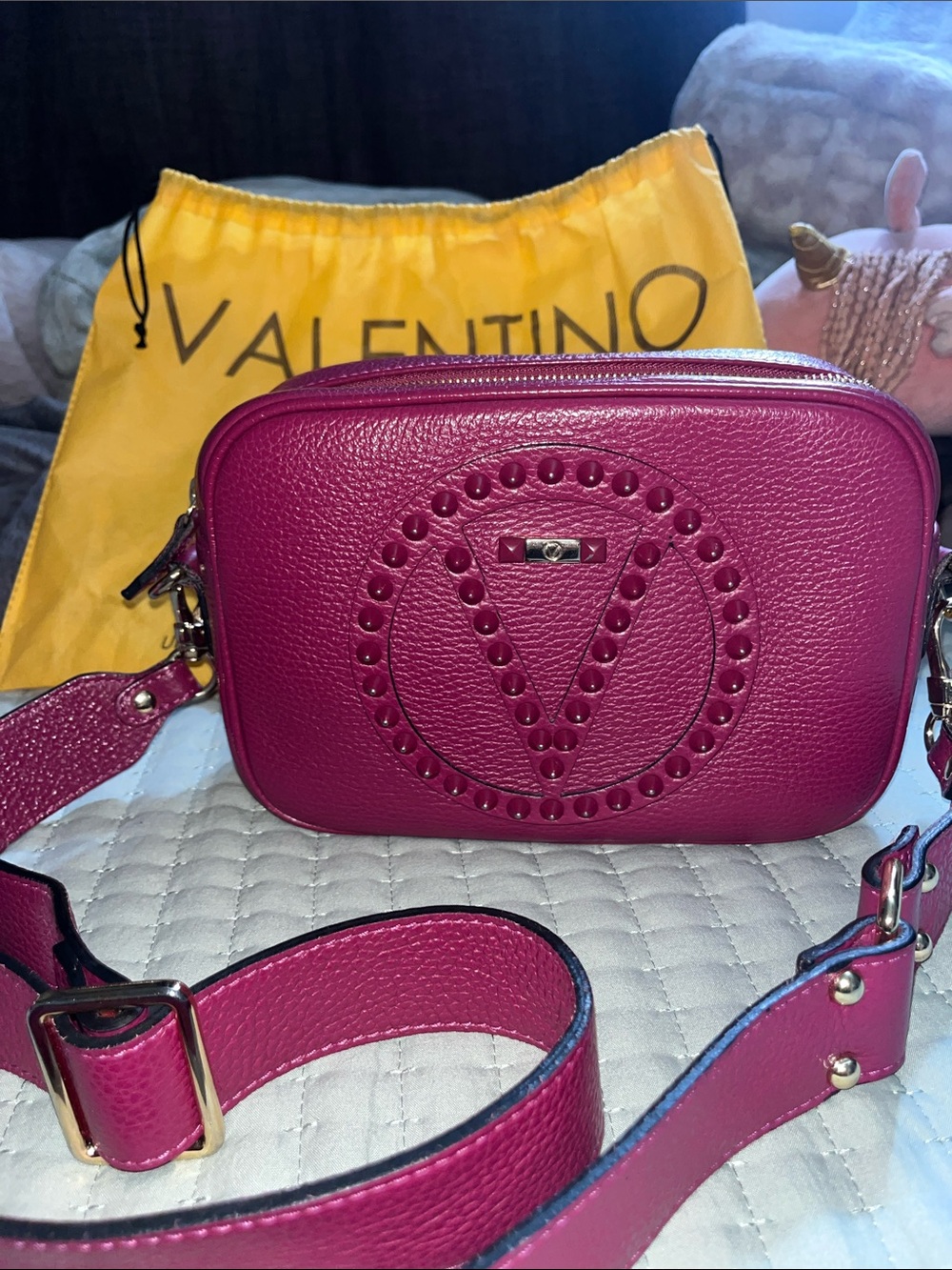 Valentino Mia Rock Dollaro Leather Camera Bag